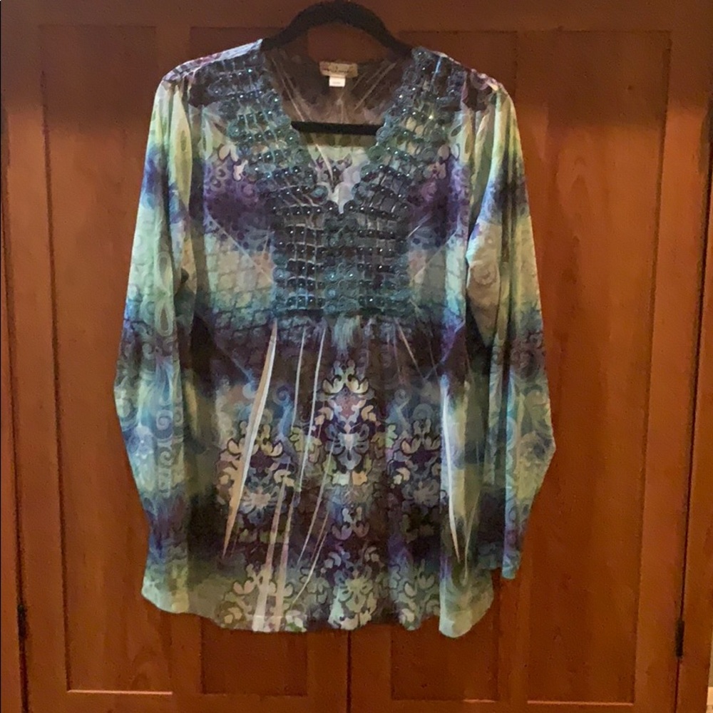 Silky long sleeves shirt